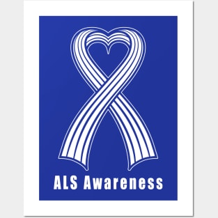 ALS Awareness Heart Ribbon Posters and Art